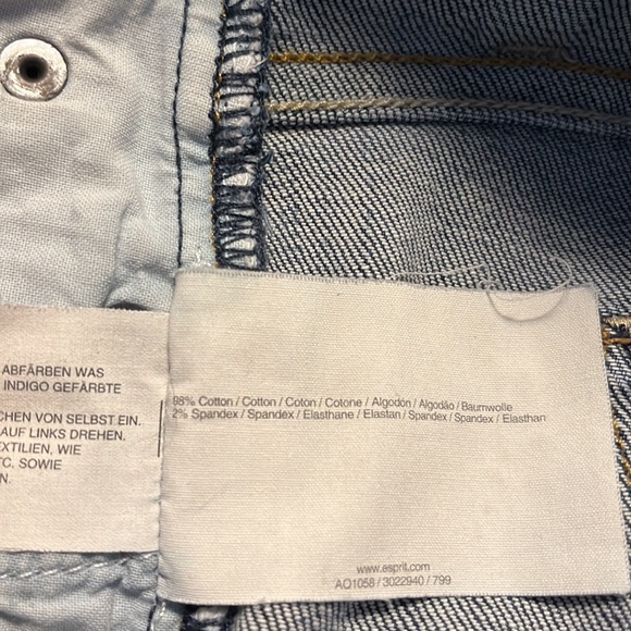 Esprit 94107 Denim Capris Pant, Cuffs on legs, size 8, Blue - Picture 9 of 9